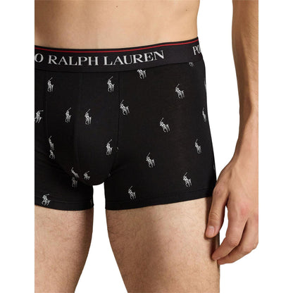 Black - Back - Ralph Lauren Mens Assorted Designs Boxer Shorts (Pack of 3)