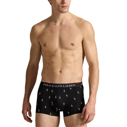 Black - Side - Ralph Lauren Mens Assorted Designs Boxer Shorts (Pack of 3)