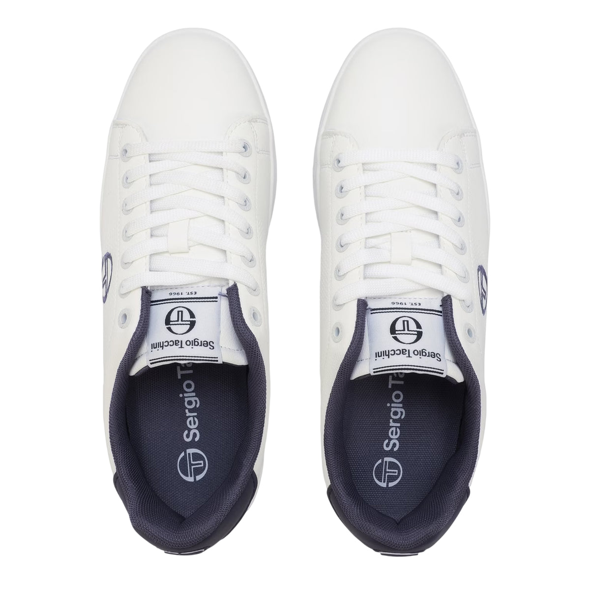 White-Navy - Side - Sergio Tacchini Mens Gran Torino Flat Trainers