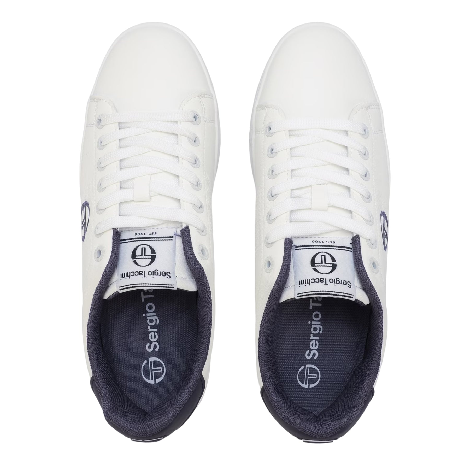 White-Navy - Side - Sergio Tacchini Mens Gran Torino Flat Trainers