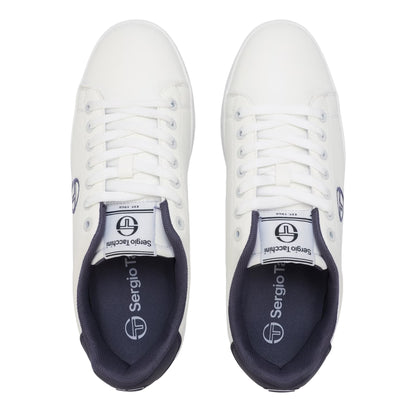 White-Navy - Side - Sergio Tacchini Mens Gran Torino Flat Trainers