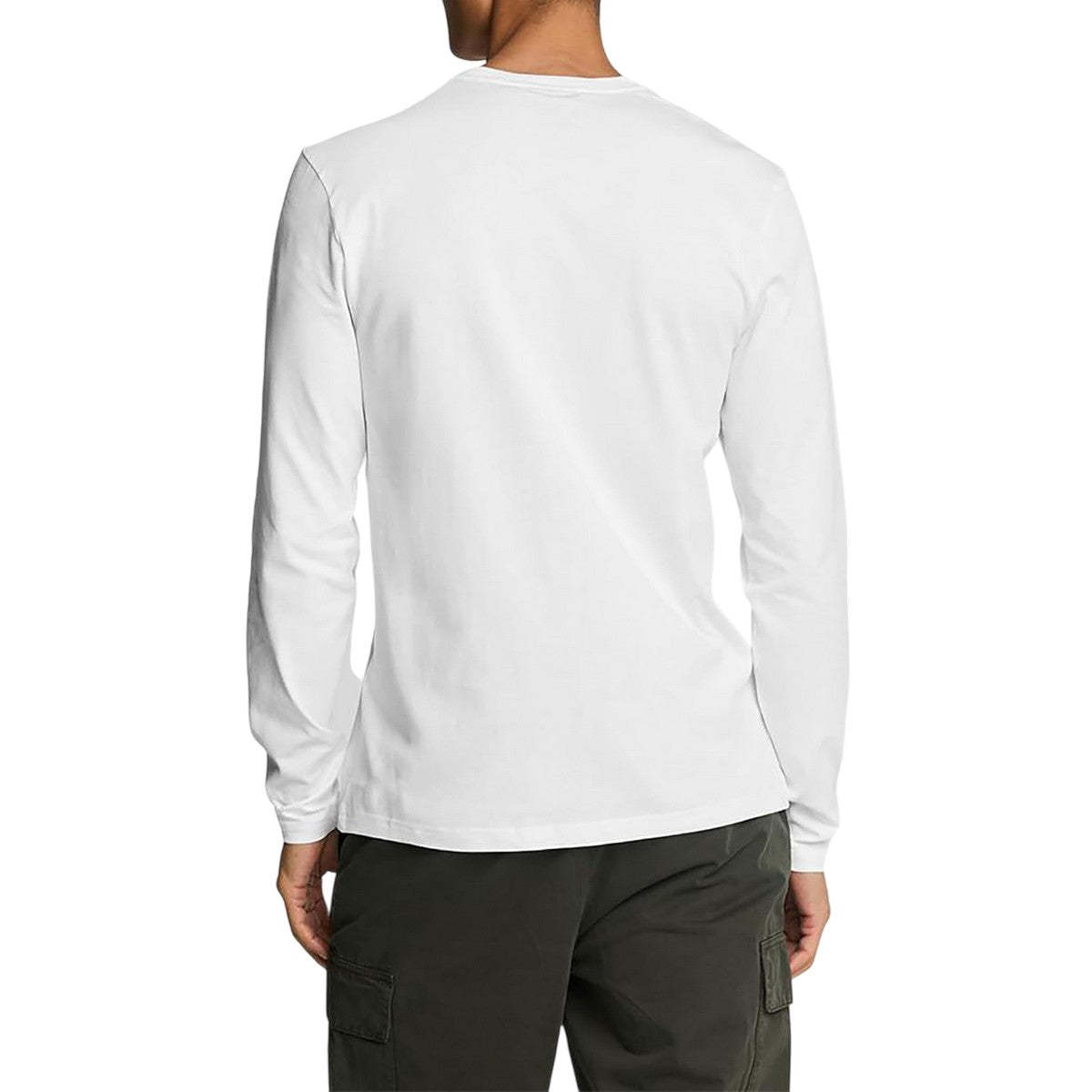 White - Back - Lyle & Scott Mens Martin Long-Sleeved T-Shirt