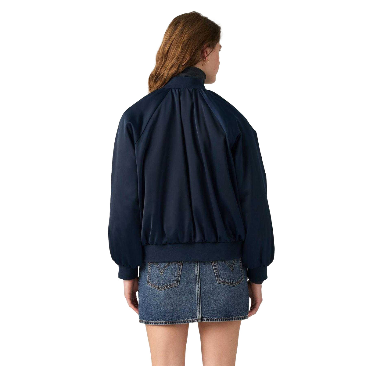 Navy - Back - Levis Womens-Ladies Ruth Full Zip Bomber Jacket