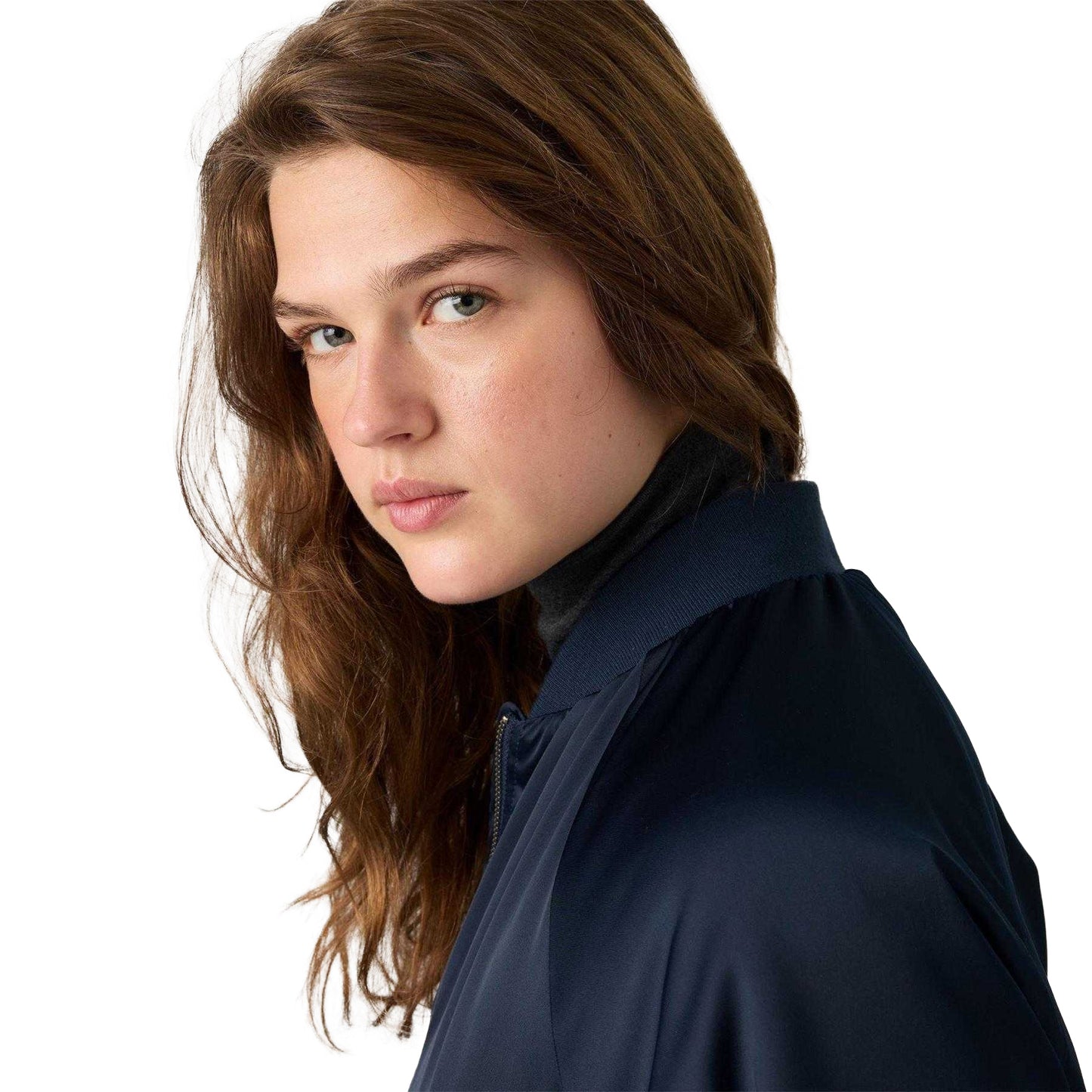 Navy - Side - Levis Womens-Ladies Ruth Full Zip Bomber Jacket