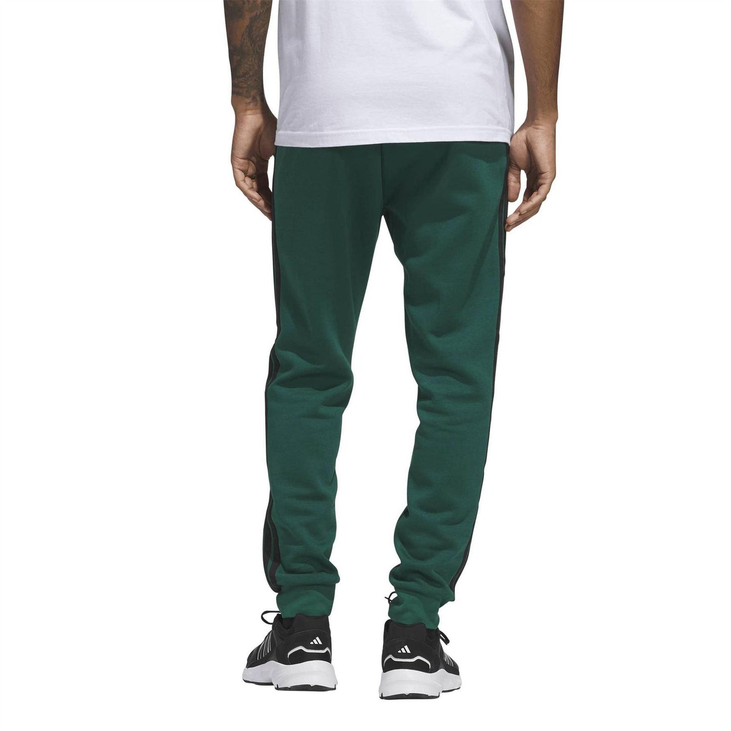 Collegiate Green - Back - Adidas Mens 3S Relaxed Fit Joggers