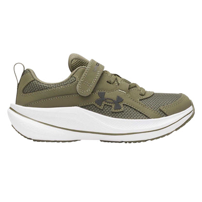 Marine OD Green - Front - Under Armour Childrens-Kids Assert 11 Hook and Loop Trainers