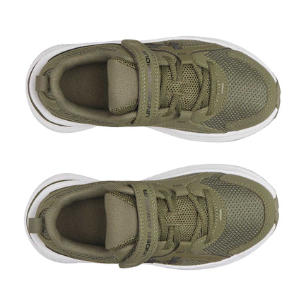 Marine OD Green - Side - Under Armour Childrens-Kids Assert 11 Hook and Loop Trainers