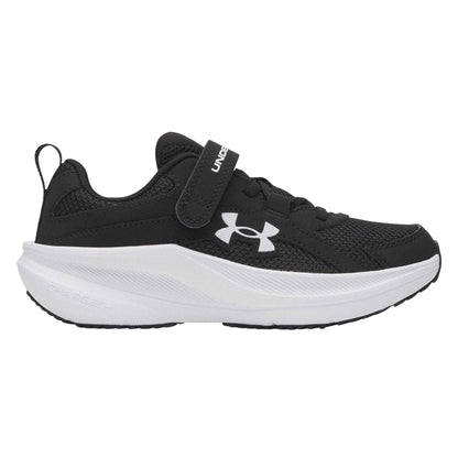Black-White - Front - Under Armour Childrens-Kids Assert 11 Hook and Loop Trainers