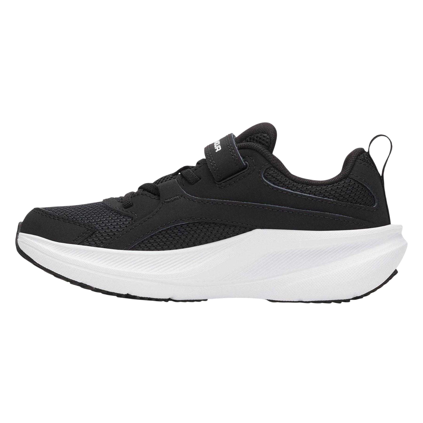 Black-White - Back - Under Armour Childrens-Kids Assert 11 Hook and Loop Trainers