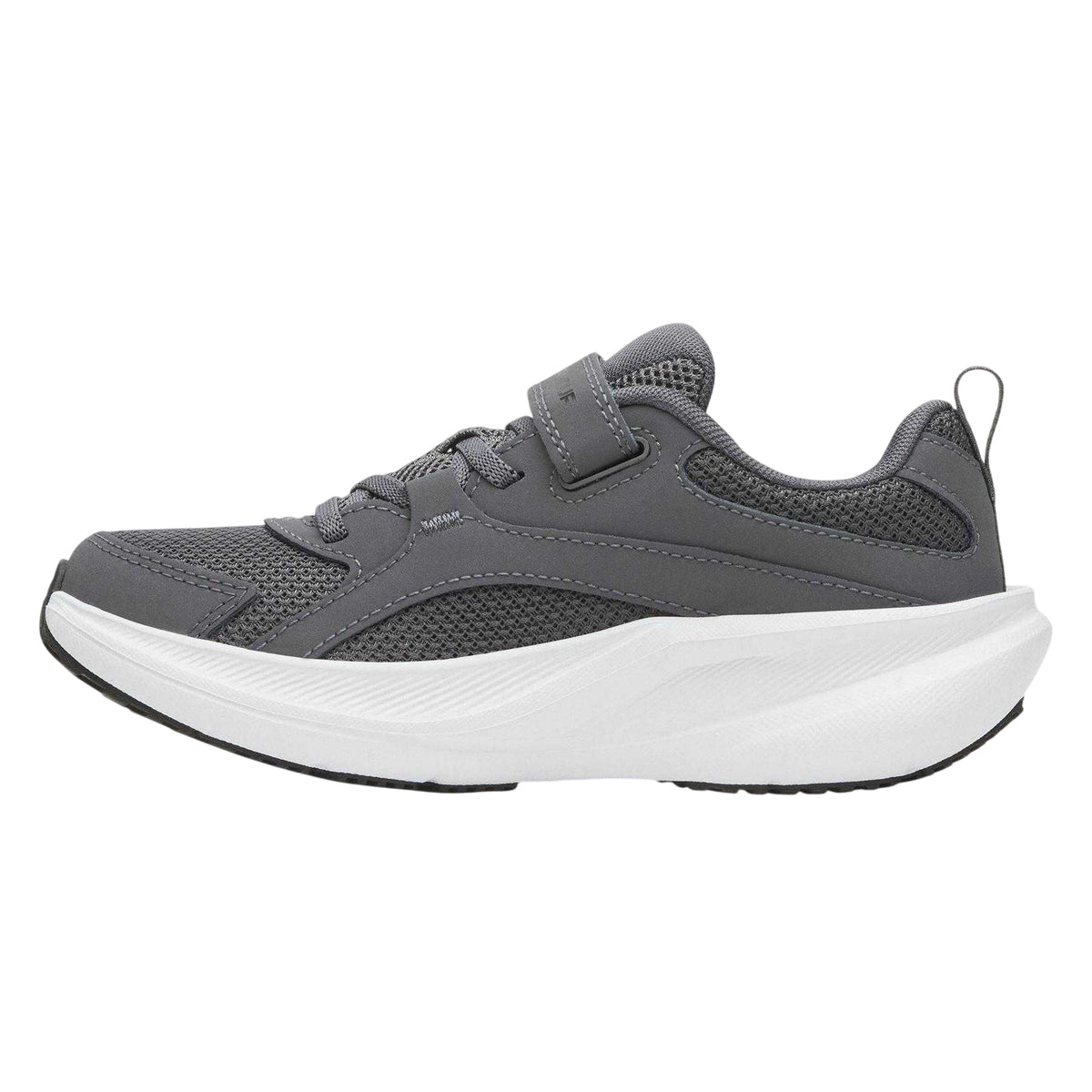 Grey-White - Back - Under Armour Childrens-Kids Assert 11 Hook and Loop Trainers