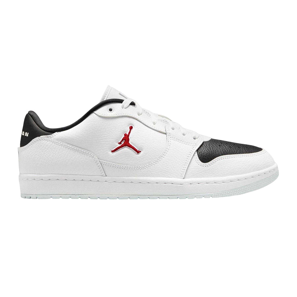 White-Red-Black - Front - Nike Mens Air Jordan Court Connect Leather Trainers