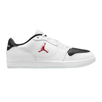 White-Red-Black - Front - Nike Mens Air Jordan Court Connect Leather Trainers