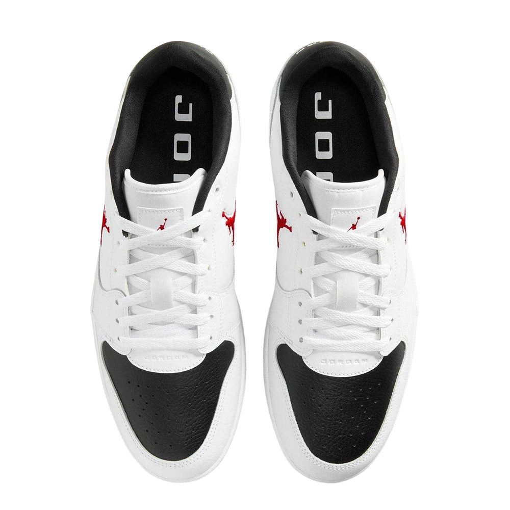 White-Red-Black - Side - Nike Mens Air Jordan Court Connect Leather Trainers