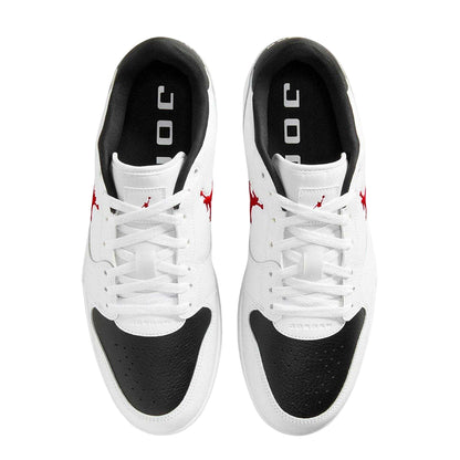 White-Red-Black - Side - Nike Mens Air Jordan Court Connect Leather Trainers