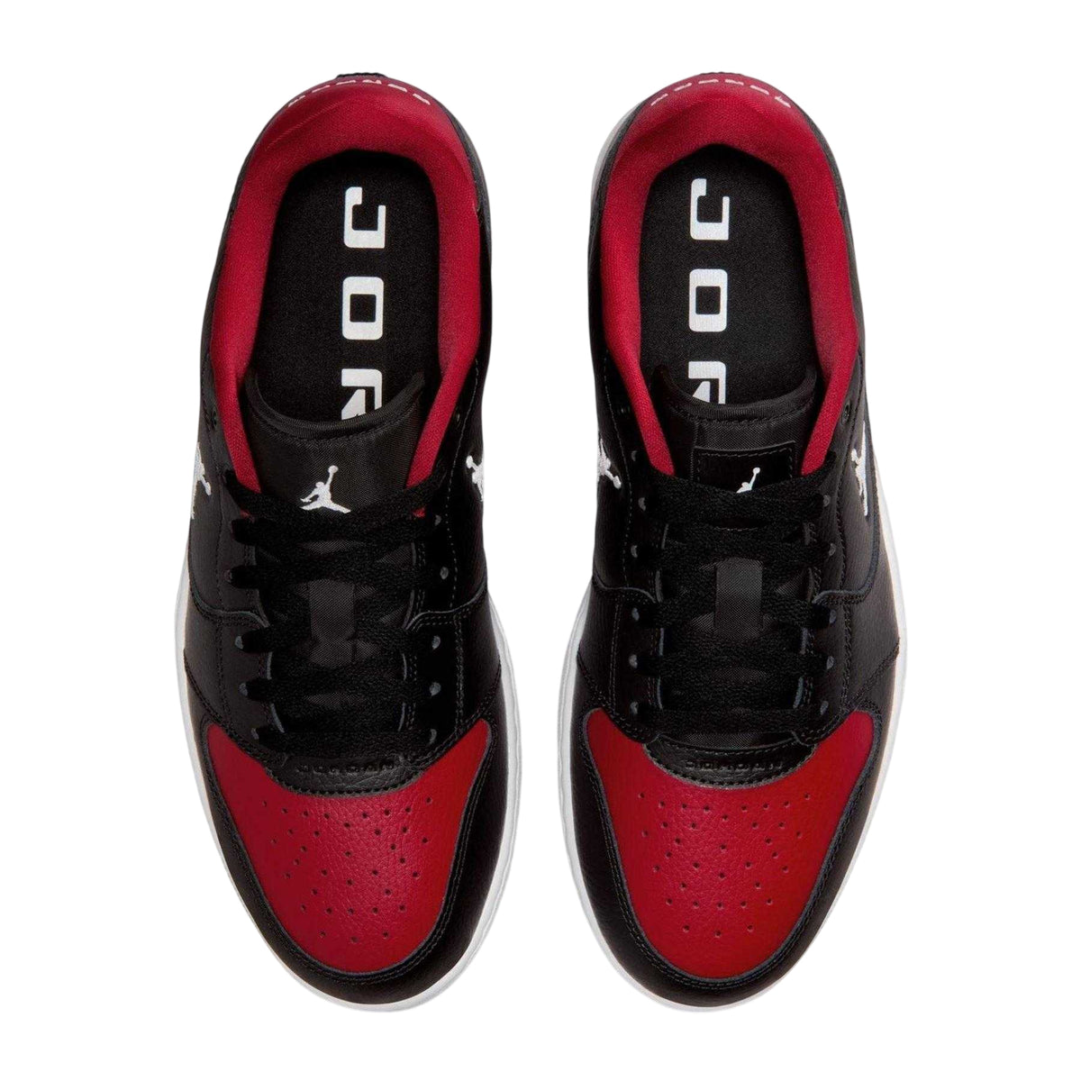 Black-Red - Side - Nike Mens Air Jordan Court Connect Leather Trainers