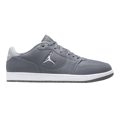Grey-White - Front - Nike Mens Air Jordan Court Connect Leather Trainers