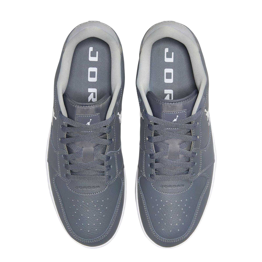 Grey-White - Back - Nike Mens Air Jordan Court Connect Leather Trainers