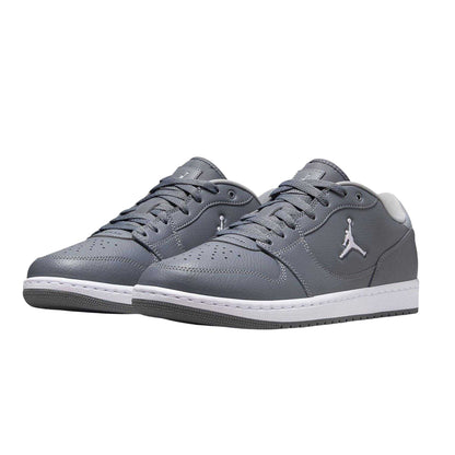 Grey-White - Side - Nike Mens Air Jordan Court Connect Leather Trainers