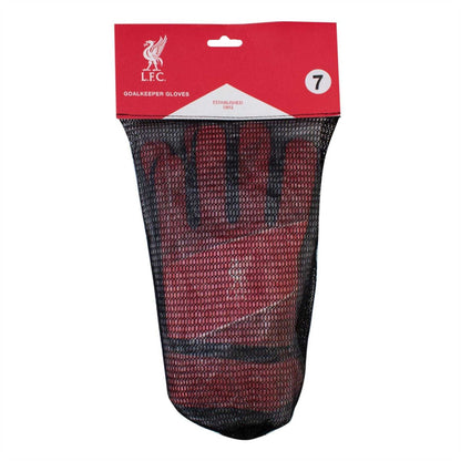 Red-White - Back - Liverpool FC Childrens-Kids Crest Goalkeeper Gloves