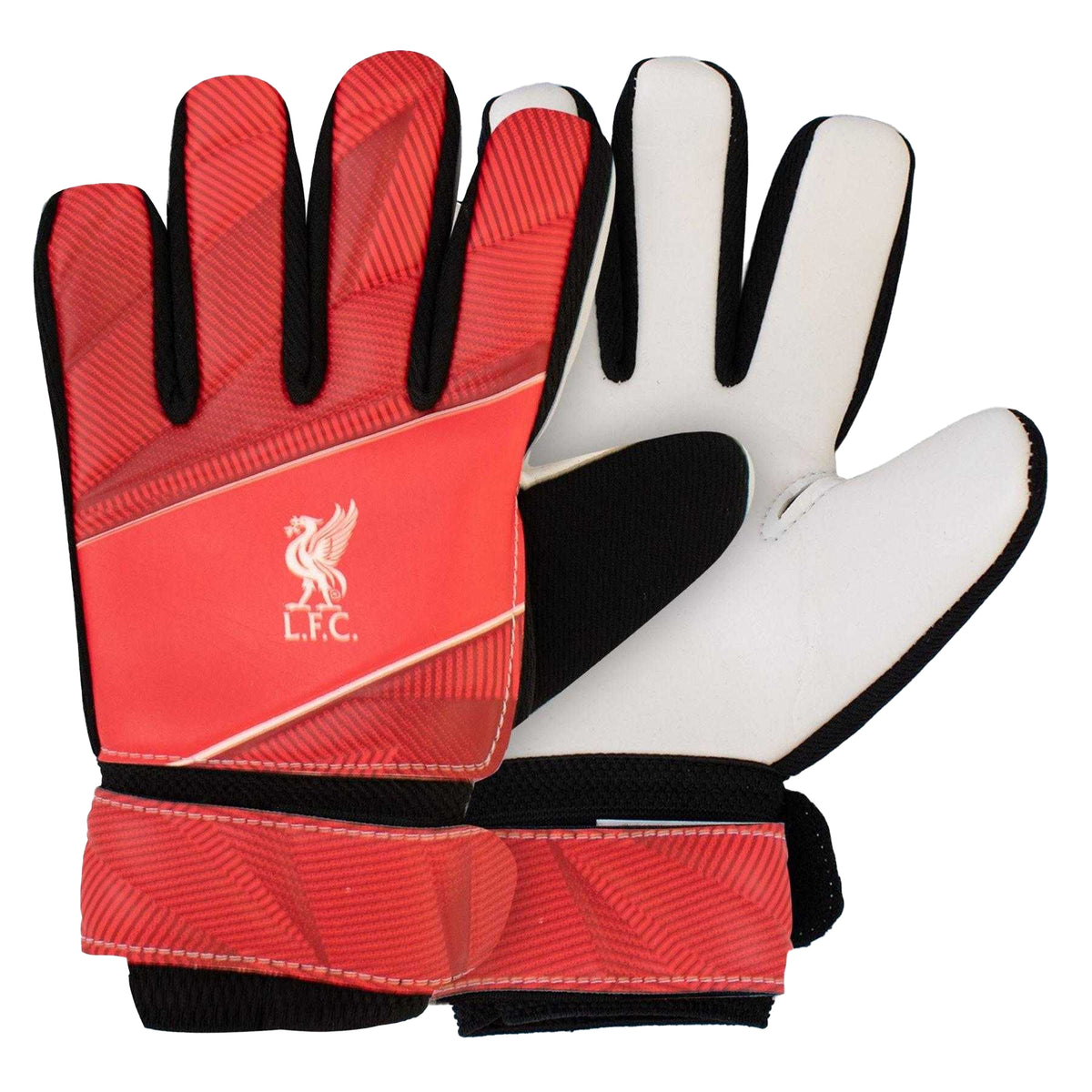 Red-White - Front - Liverpool FC Childrens-Kids Crest Goalkeeper Gloves
