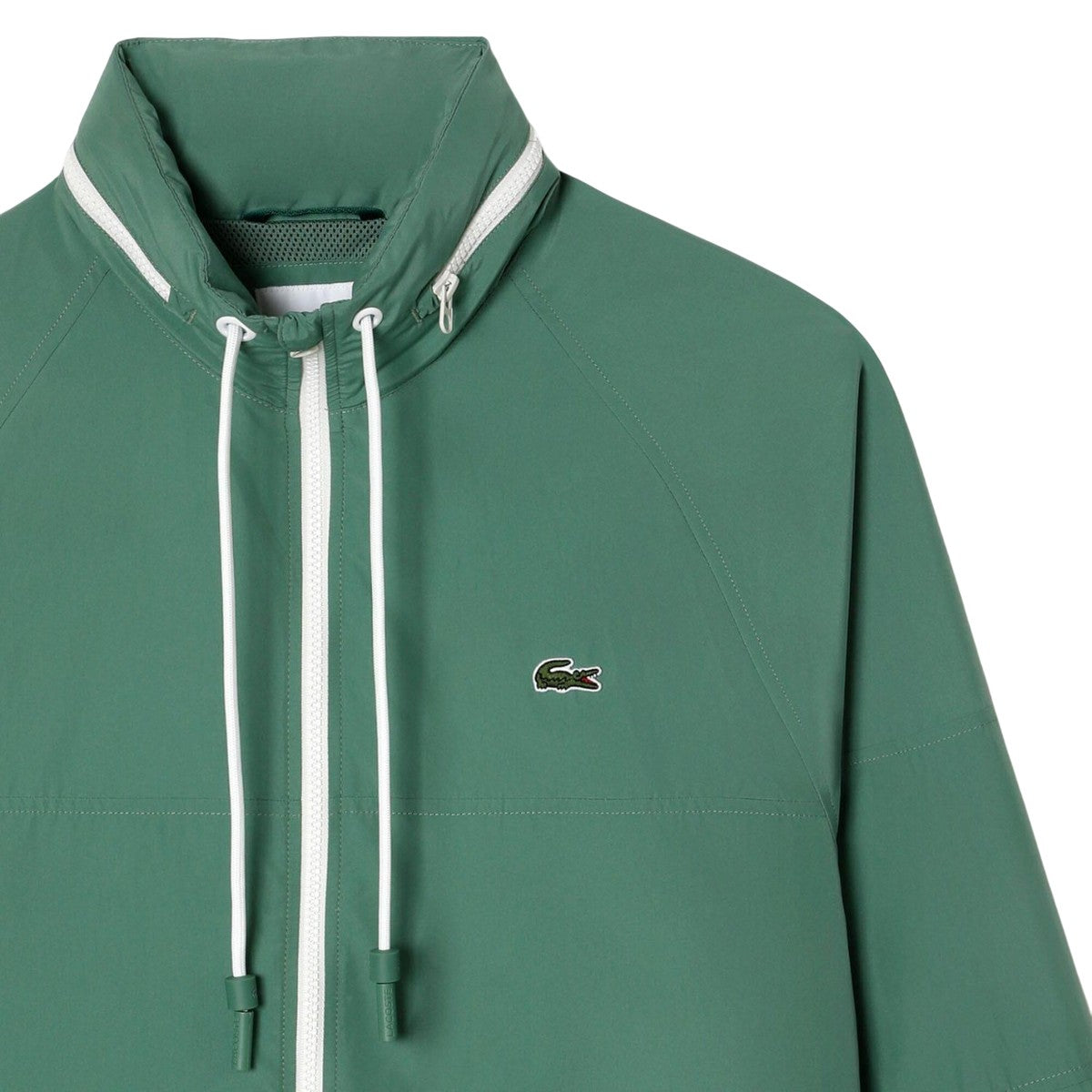 Green - Side - Lacoste Mens Water Repellent Detachable Hood Jacket