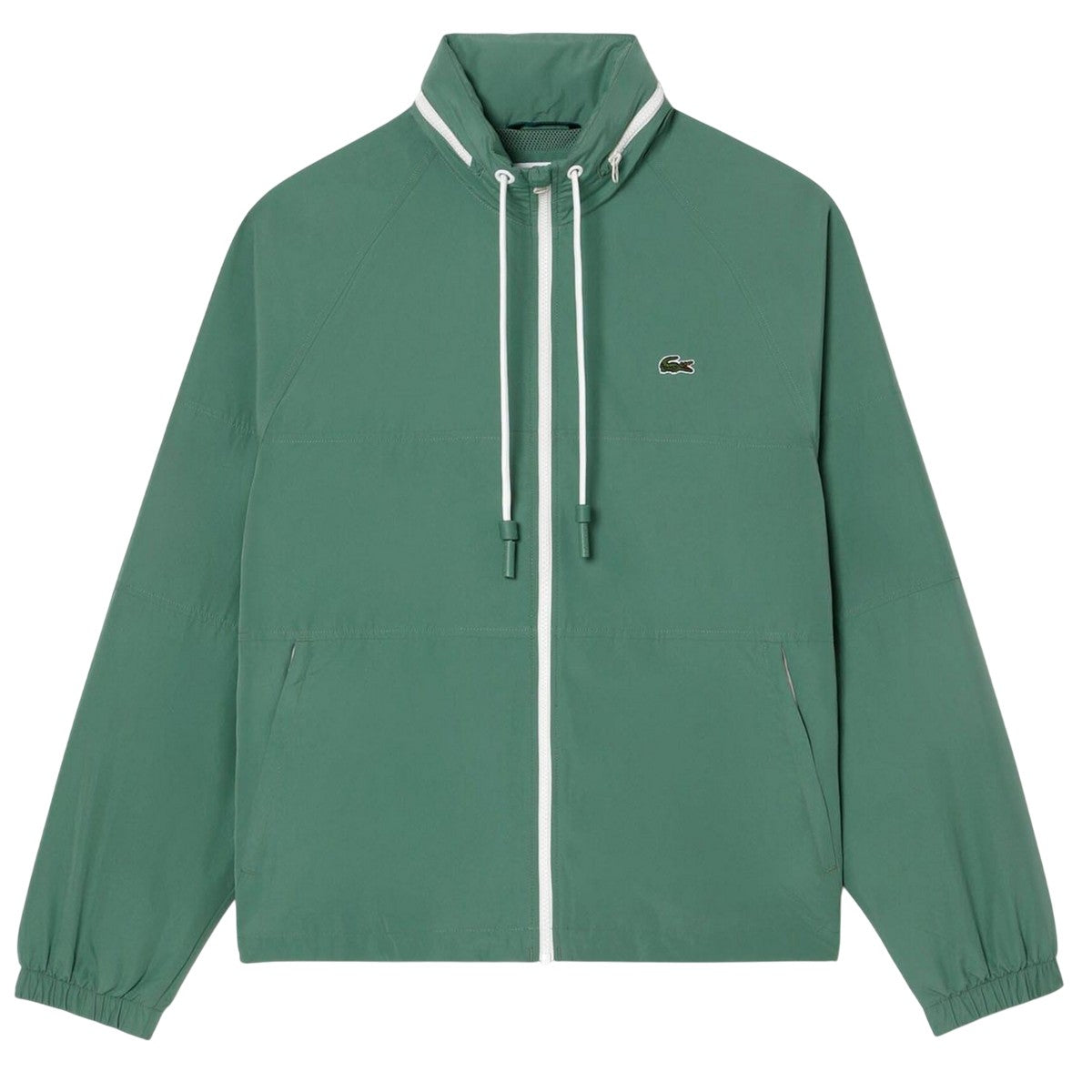 Green - Front - Lacoste Mens Water Repellent Detachable Hood Jacket