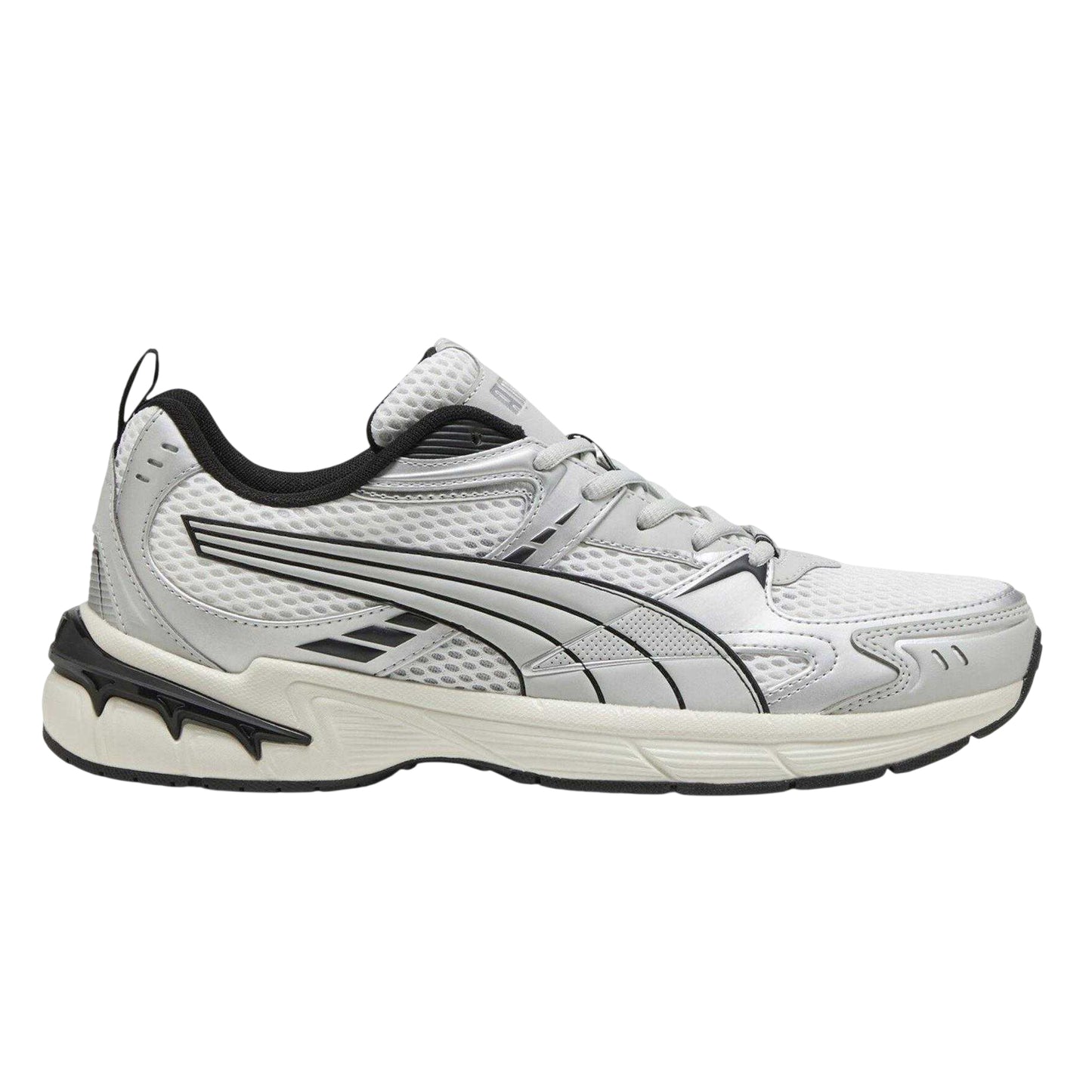 White-Grey-Black - Front - Puma Mens Mileniot 2000 Padded Collar Trainers