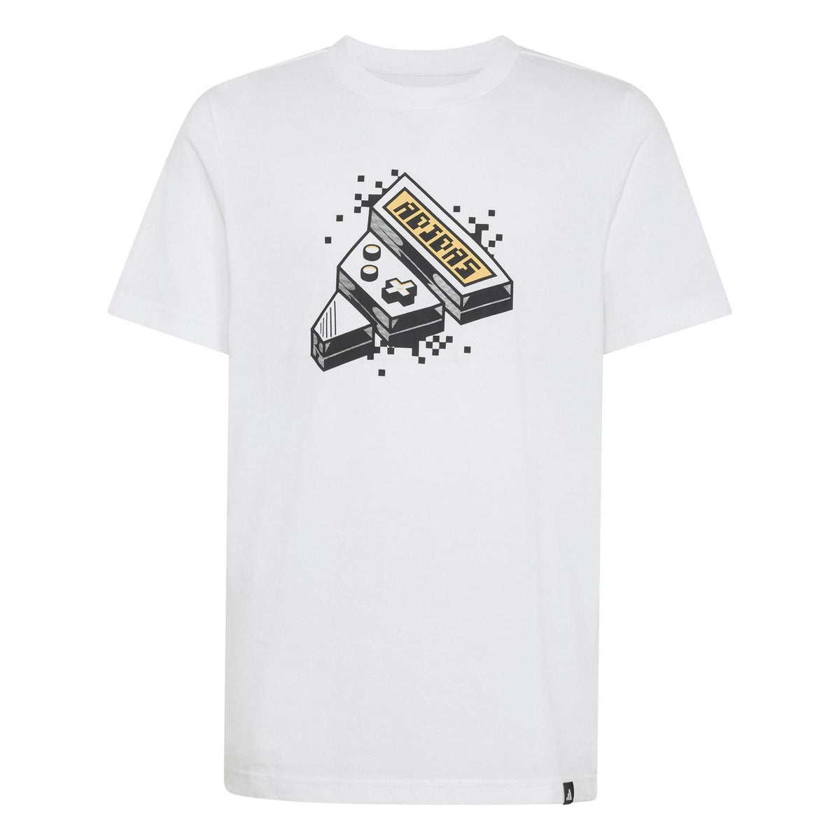 White - Front - Adidas Childrens-Kids Digital Gaming T-Shirt