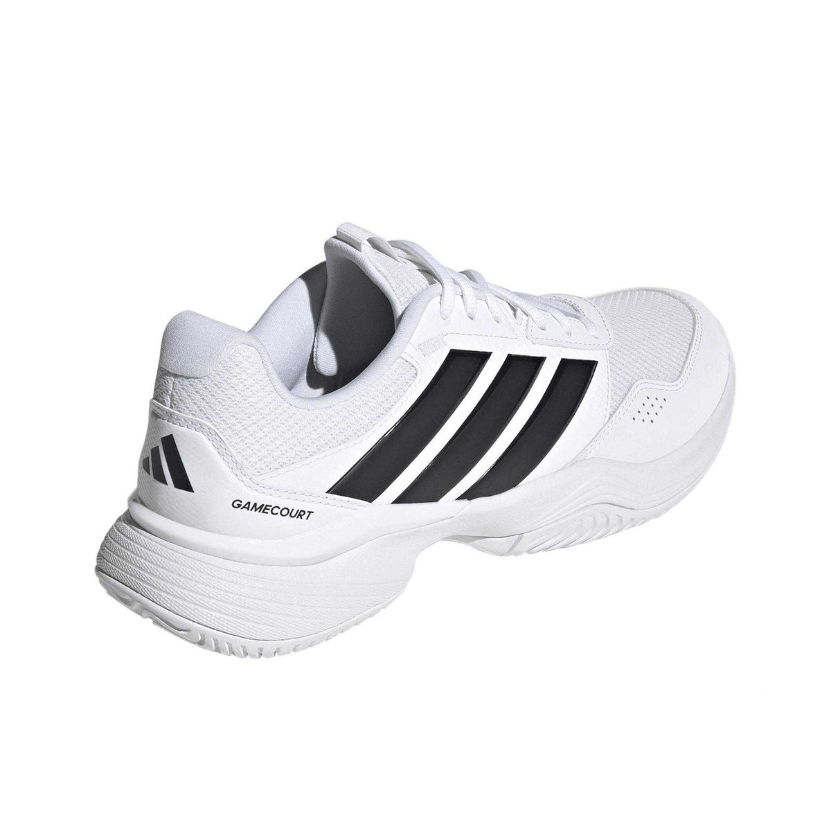 White-Black - Back - Adidas Mens GameCourt 3 Tennis Shoes