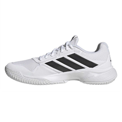 White-Black - Side - Adidas Mens GameCourt 3 Tennis Shoes