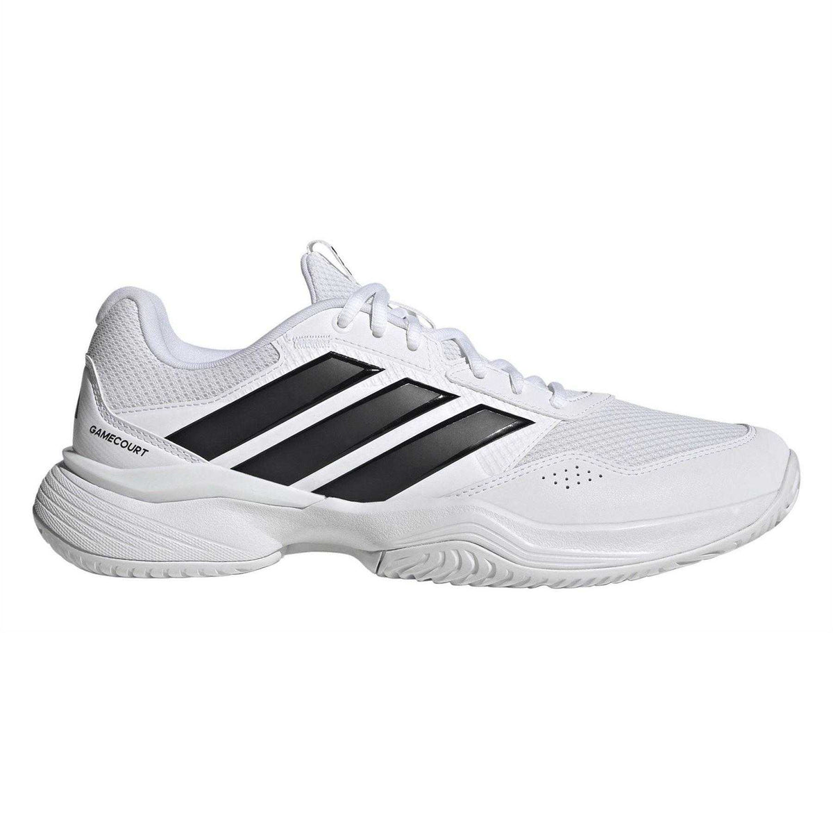 White-Black - Front - Adidas Mens GameCourt 3 Tennis Shoes