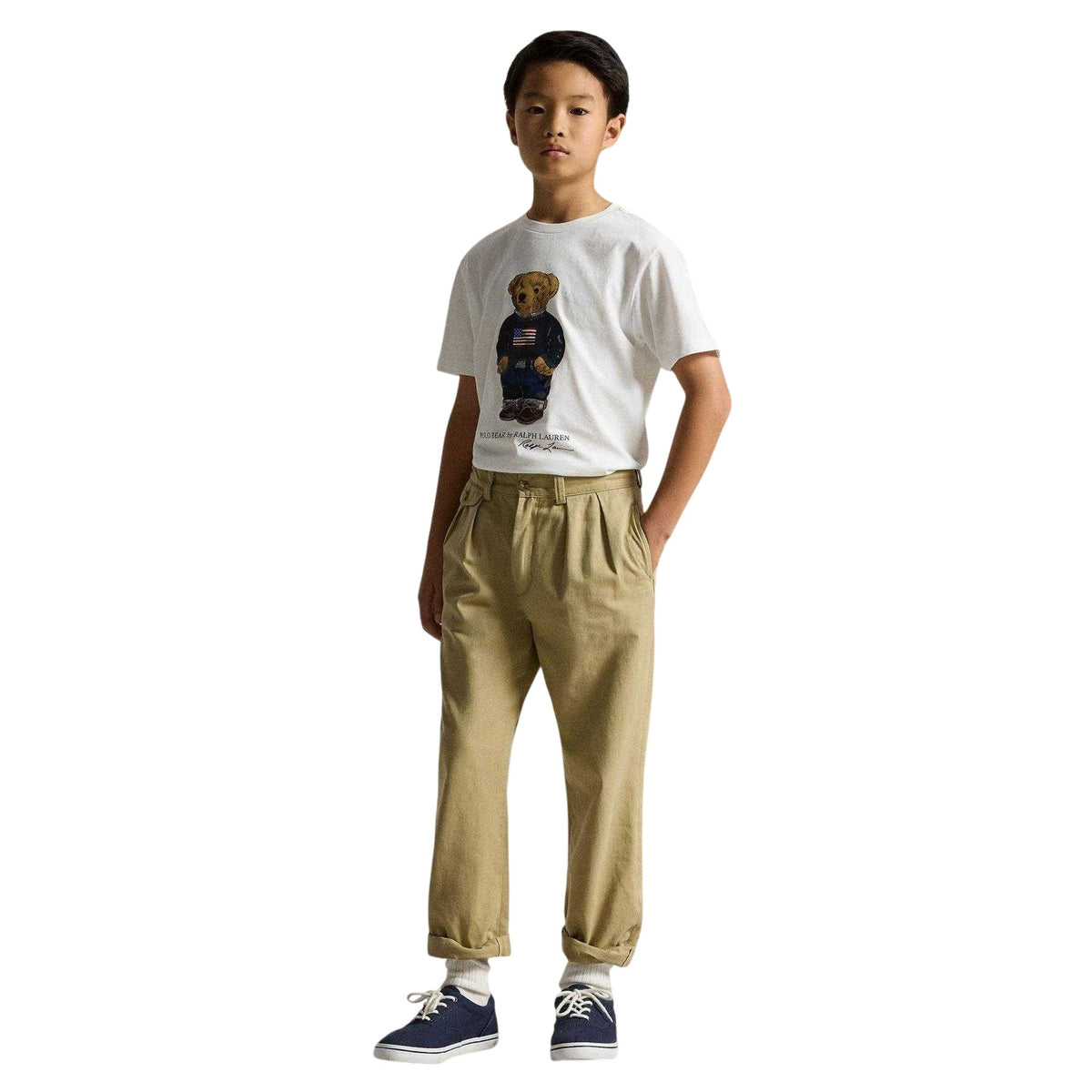 White - Pack Shot - Ralph Lauren Childrens-Kids Polo Bear Bear T-Shirt