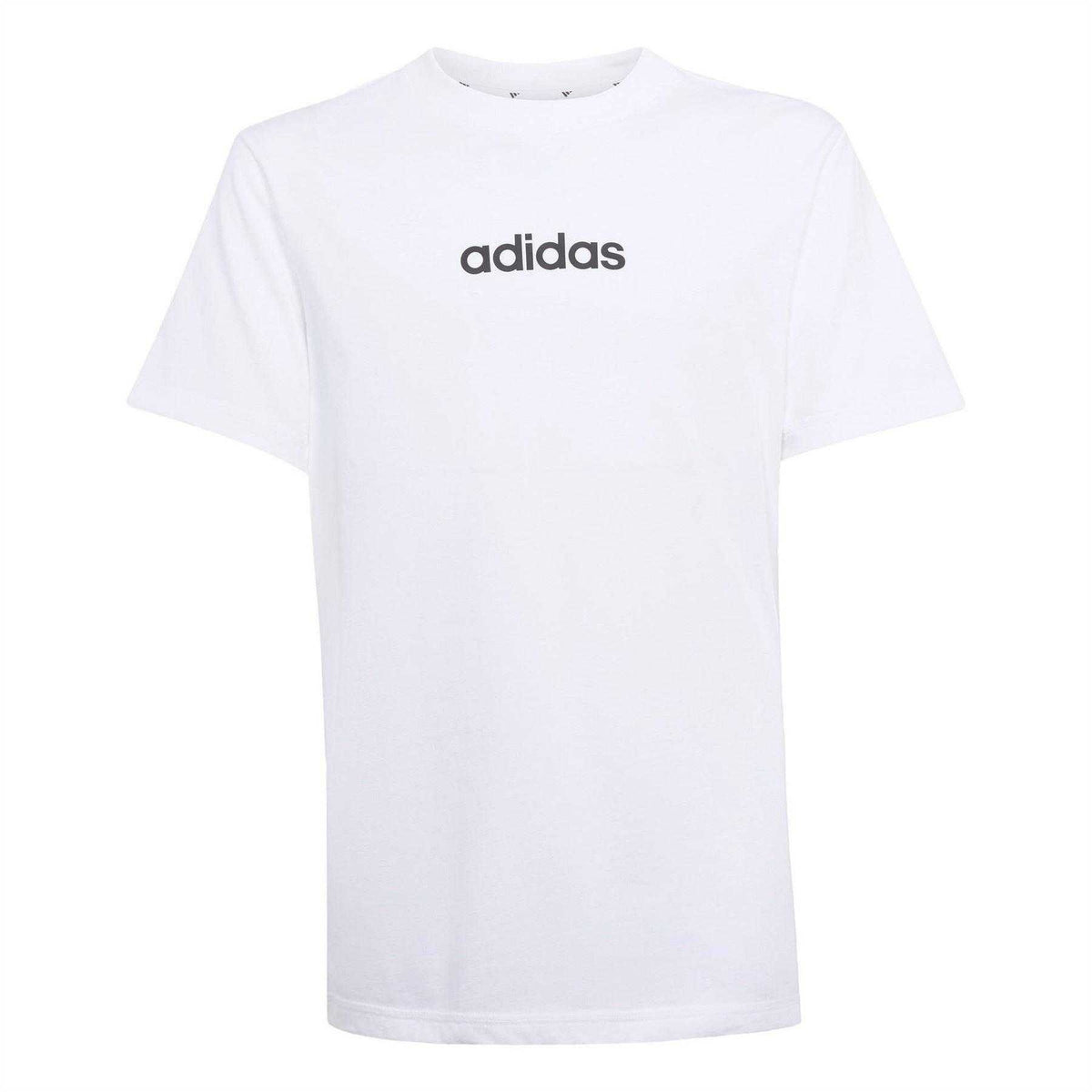 White-Black - Front - Adidas Childrens-Kids Essentials Cotton T-Shirt