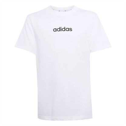 White-Black - Front - Adidas Childrens-Kids Essentials Cotton T-Shirt