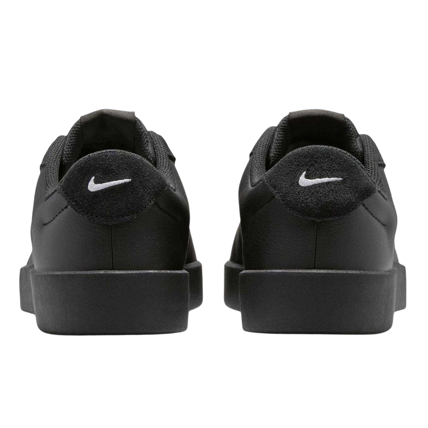 Black - Back - Nike Mens Blacktop Swoosh Leather Platform Trainers