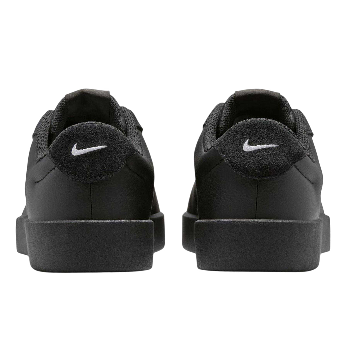 Black - Back - Nike Mens Blacktop Swoosh Leather Platform Trainers