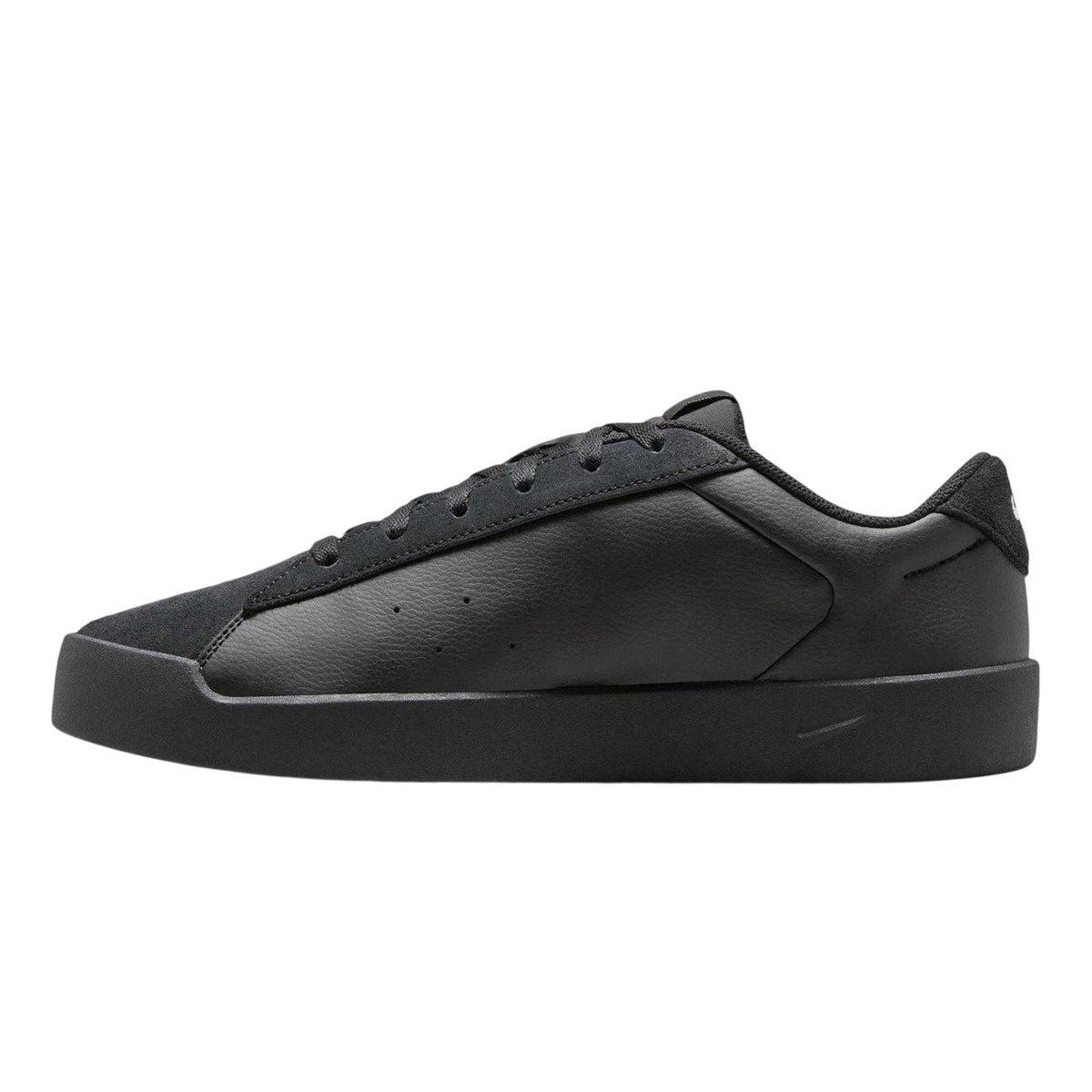 Black - Side - Nike Mens Blacktop Swoosh Leather Platform Trainers