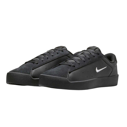 Black - Pack Shot - Nike Mens Blacktop Swoosh Leather Platform Trainers