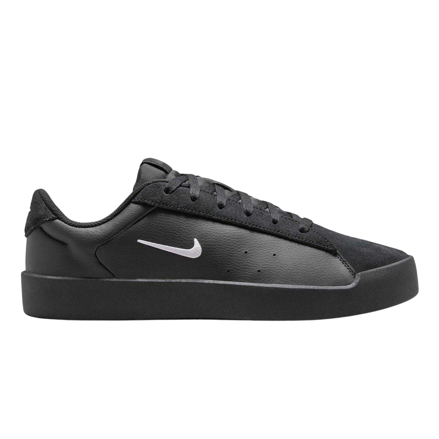 Black - Front - Nike Mens Blacktop Swoosh Leather Platform Trainers