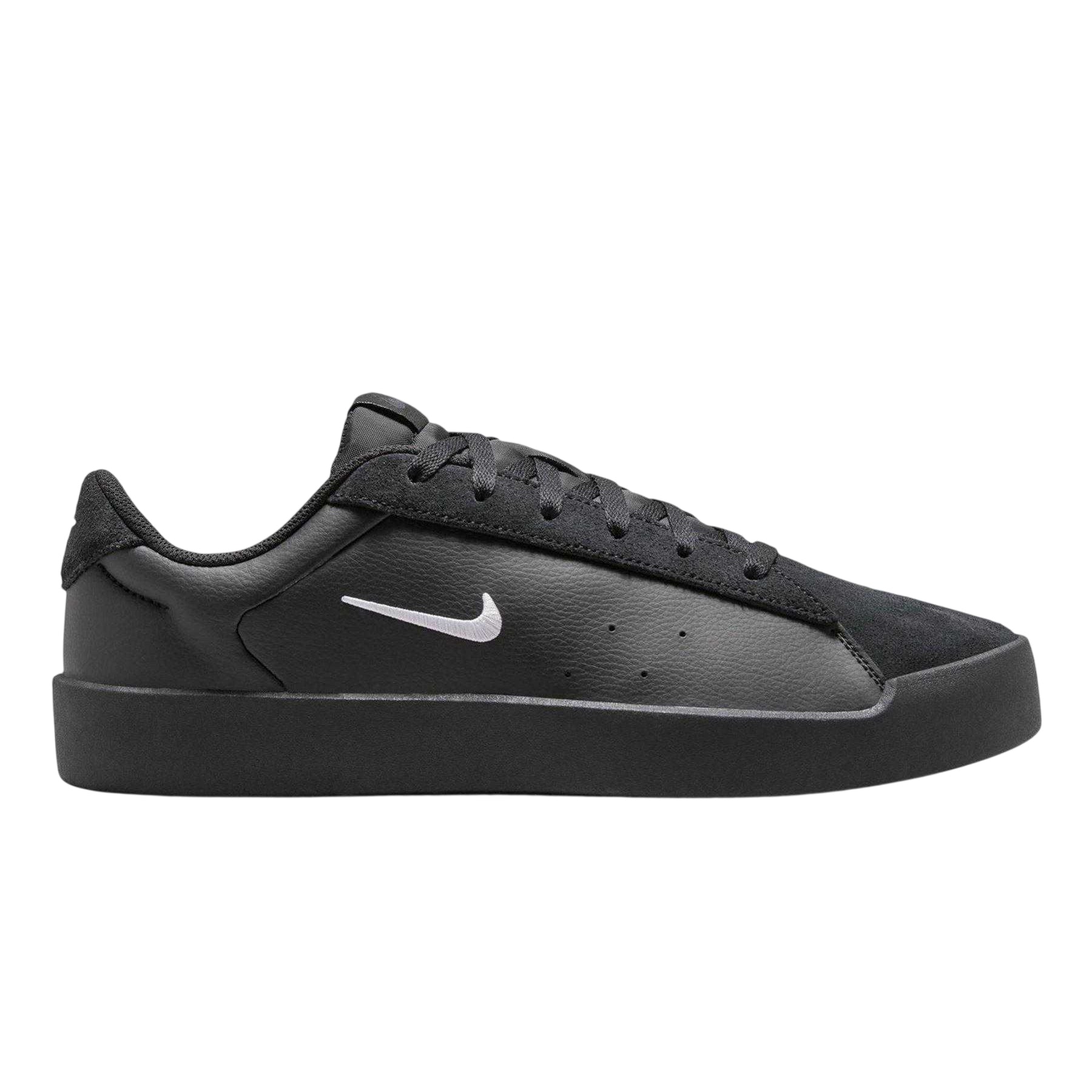 Black - Front - Nike Mens Blacktop Swoosh Leather Platform Trainers