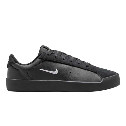 Black - Front - Nike Mens Blacktop Swoosh Leather Platform Trainers