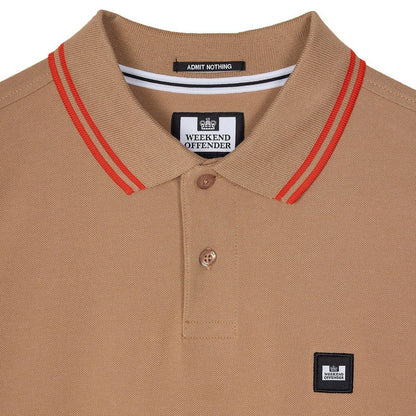 Cognac - Lifestyle - Weekend Offender Mens Levanto Tipped Polo Shirt