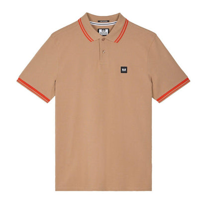 Cognac - Front - Weekend Offender Mens Levanto Tipped Polo Shirt