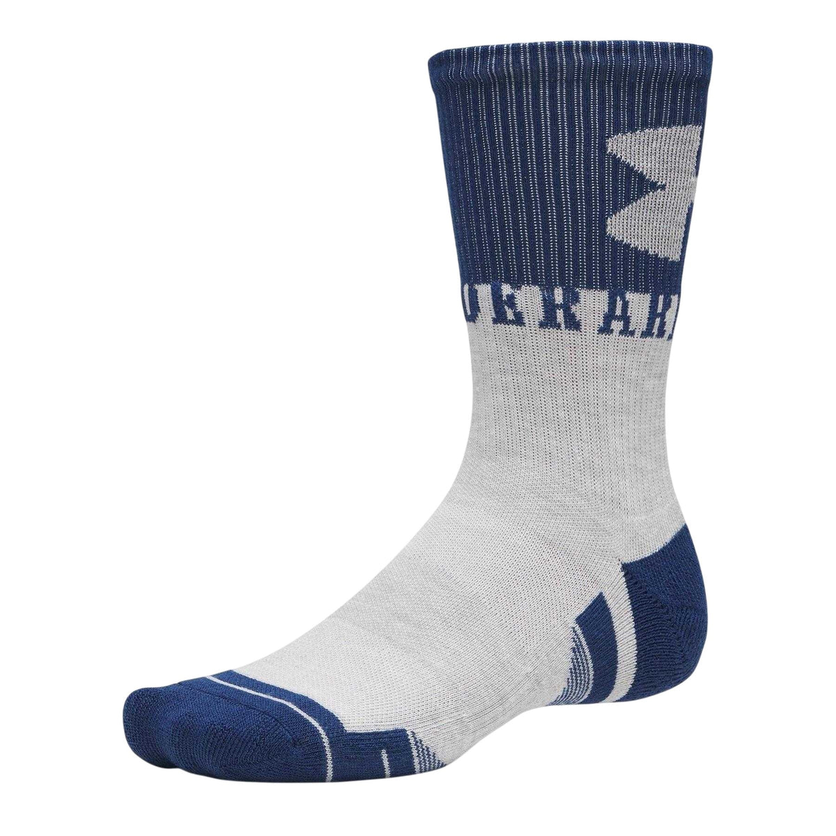Navy-White - Side - Under Armour Unisex Adult Performance Tech Running Crew Socks (Pack of 3)
