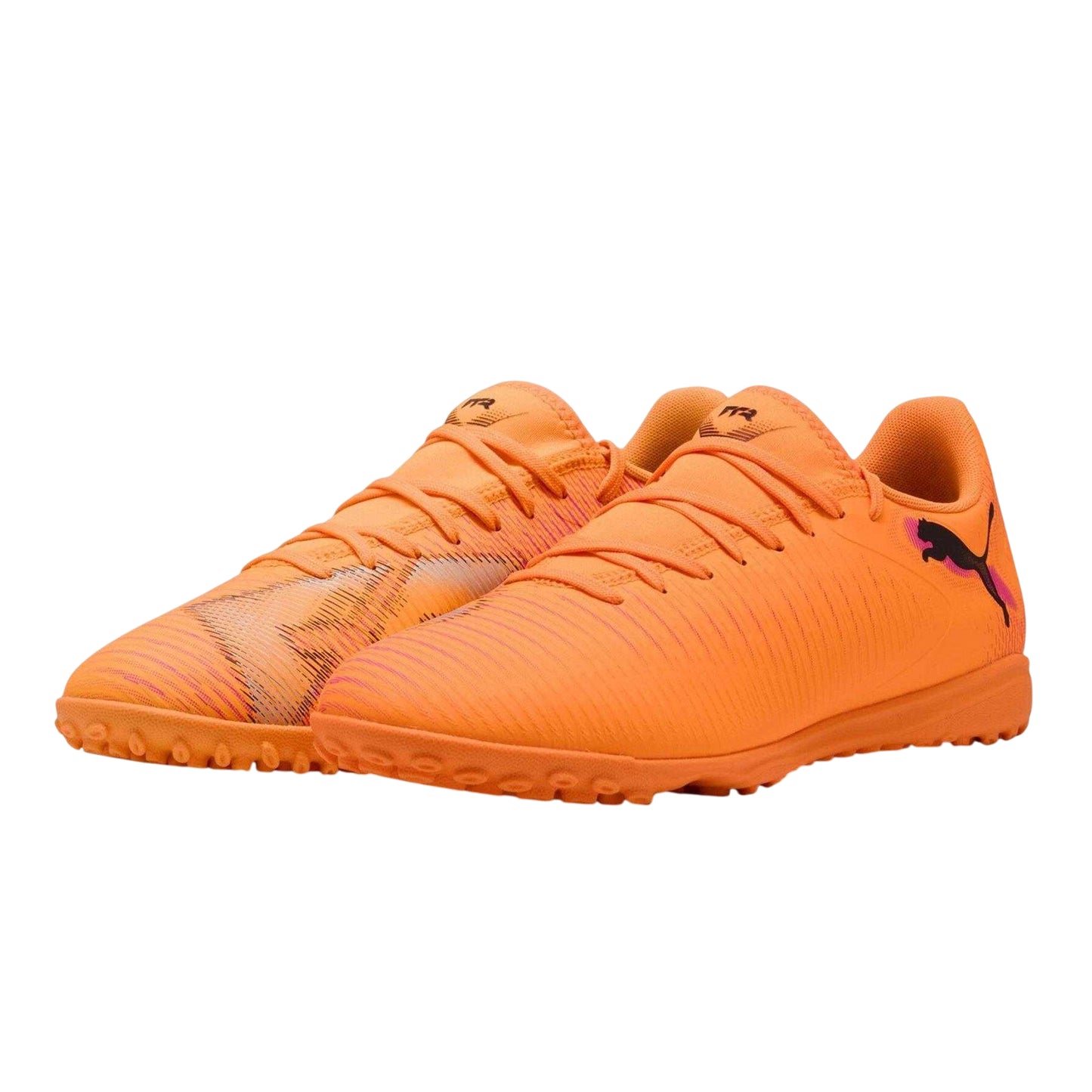 Orange-Black - Pack Shot - Puma Mens Future 8 Play Embossed Turf Training Astro Turf Trainers