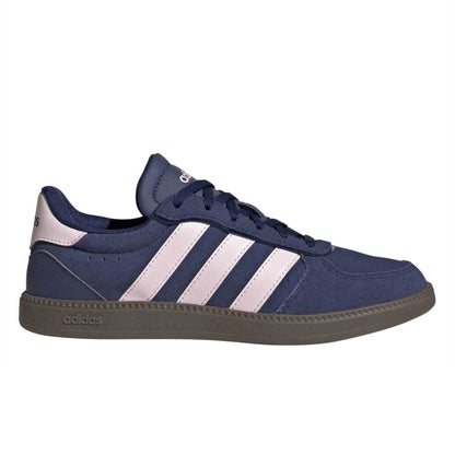 Blue-Pink - Front - Adidas Childrens-Kids BRS Suede Trainers
