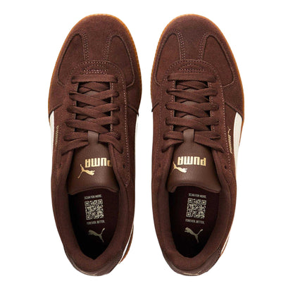 Brown-White-Gum - Side - Puma Mens Club Suede Trainers