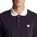 Navy - Side - Lyle & Scott Mens Tonal Ringer Polo Shirt