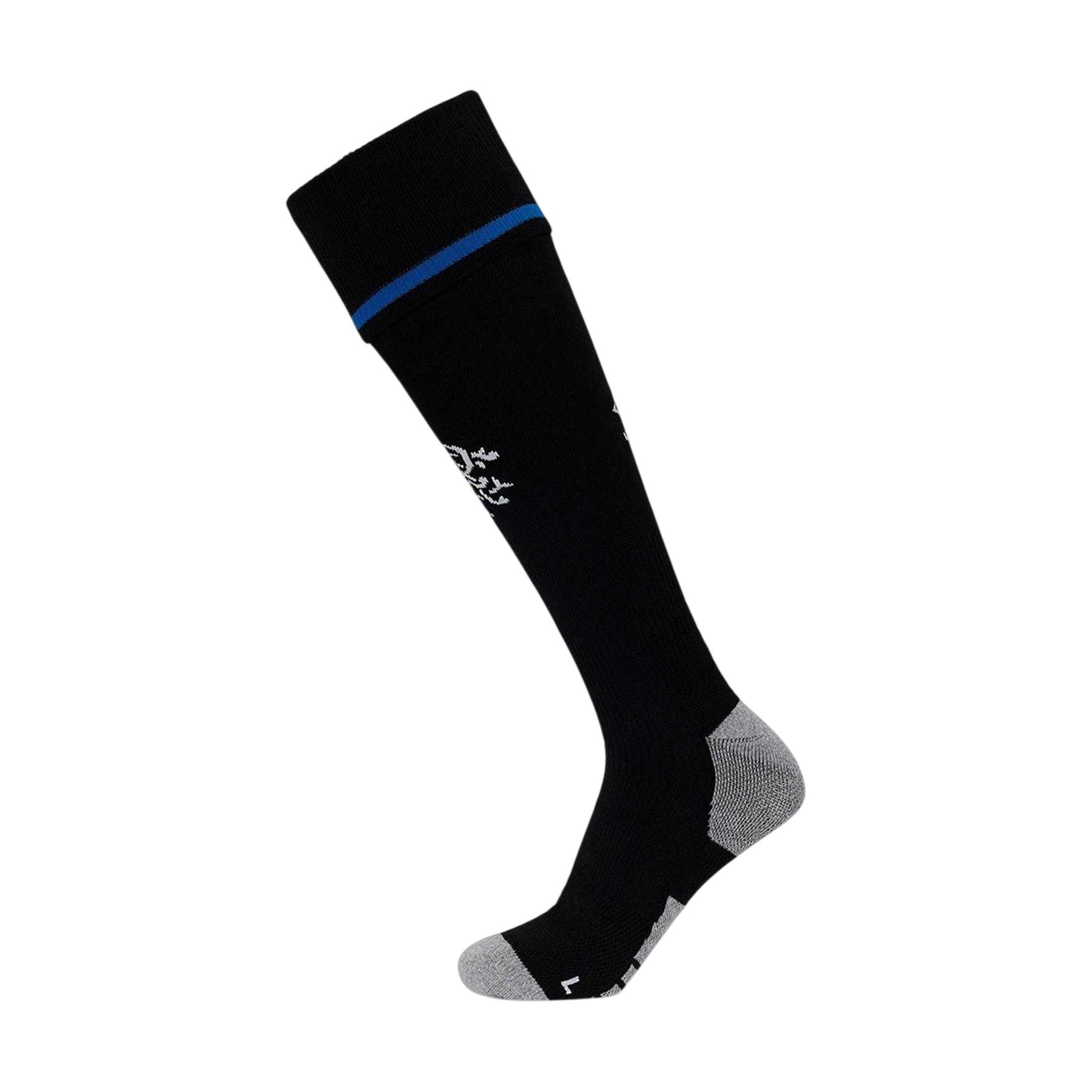 Black-Blue - Front - Umbro Childrens-Kids 2025-2026 Rangers FC Football Socks