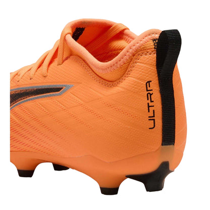 Red-Black - Back - Puma Childrens-Kids Ultra 6 Match Striped Firm Ground Football Boots